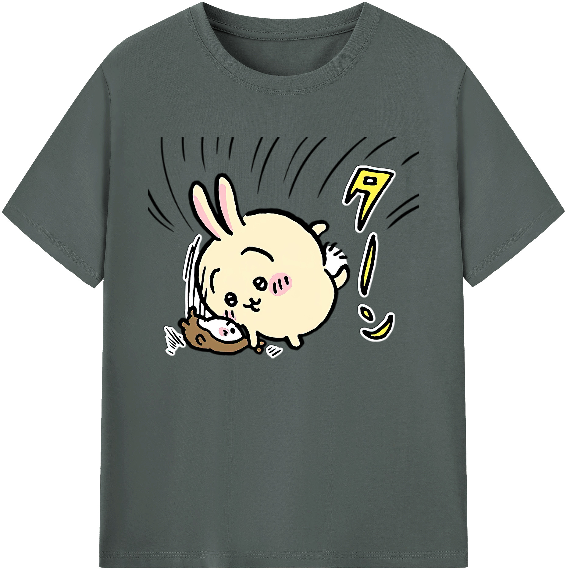 （画像用） ちいかわ うさぎ Chii-kawa usagi 綿100％ メンズ半袖Tシャツ｜肌触りやわらか＆通気性